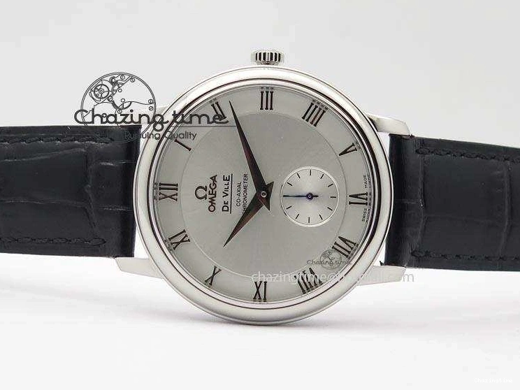 0420 Flexible De Ville MK 1:1 Best Edition SS White Dial On Black Leather Asian Seagull T1701 (Sec@6) 8244